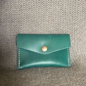 Portland Leather goods mini envelope wallet in Peacock